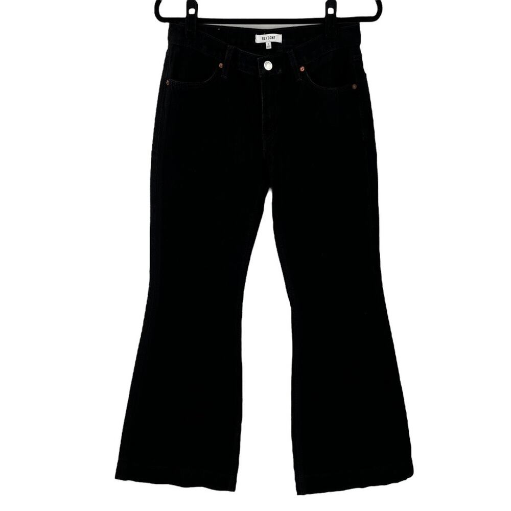 Re/Done Womens 70's Low Rise Bell Bottom Jeans in Black Size 26